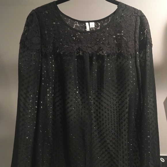 ELLE Lace-Front Blouse - Picture 1 of 4